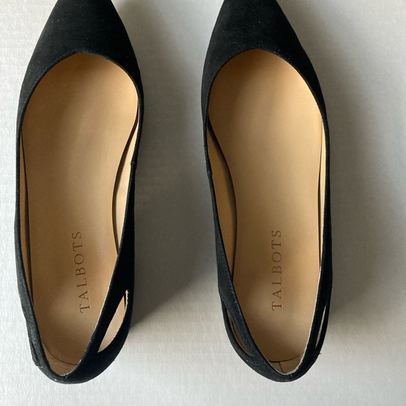 Talbots black suede 1/2” block heel size 6M made in brazil genuine leather upper - Picture 3 of 9